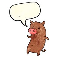 funny cartoon pig with speech bubble N2
