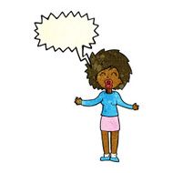 cartoon loud woman with speech bubble N3