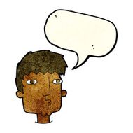 cartoon curious man with speech bubble N27