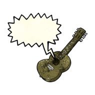 cartoon guitar with speech bubble N2