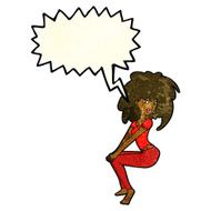 cartoon woman with big hair speech bubble N3