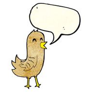 cartoon happy bird with speech bubble N16
