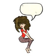 cartoon woman with big hair speech bubble N4