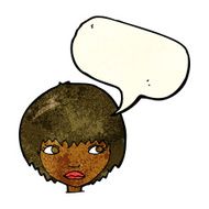 cartoon unhappy girl with speech bubble N6