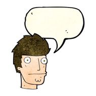 cartoon nervous man with speech bubble N54