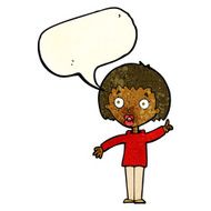 cartoon woman explaining her point with speech bubble N15