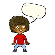cartoon excited boy with speech bubble N54