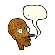 cartoon evil old man with speech bubble N7