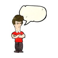 cartoon man with folded arms speech bubble N10