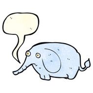cartoon sad little elephant with speech bubble N3