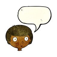 cartoon curious boy with speech bubble N14