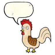 cartoon rooster with speech bubble N3