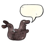 cartoon seal with speech bubble N8