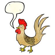 cartoon cockerel with speech bubble N12
