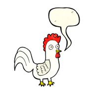cartoon rooster with speech bubble N4