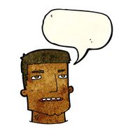 cartoon male head with speech bubble N3
