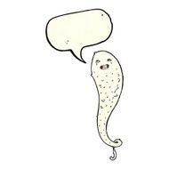 cartoon spooky ghost with speech bubble N17