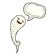 cartoon spooky ghost with speech bubble N18