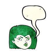cartoon vampire face with speech bubble N14