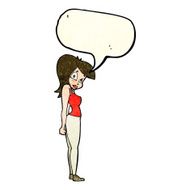 cartoon pretty woman with speech bubble N109