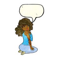 cartoon woman posing with speech bubble N11