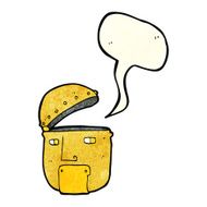 cartoon robot head with speech bubble N22