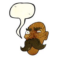 cartoon angry old man with speech bubble N50