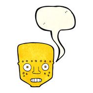 cartoon robot head with speech bubble N23