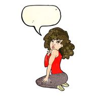 cartoon woman posing with speech bubble N12