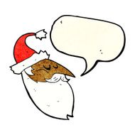 cartoon santa face with speech bubble N3