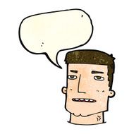 cartoon male head with speech bubble N4
