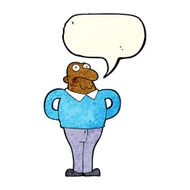 cartoon worried man with speech bubble N33