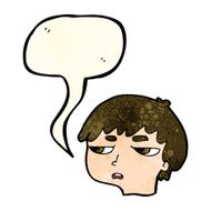 cartoon annoyed boy with speech bubble N15