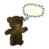 cute cartoon black bear with speech bubble N27