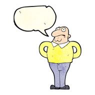 cartoon worried man with speech bubble N34