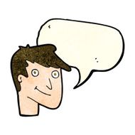 cartoon happy man with speech bubble N175