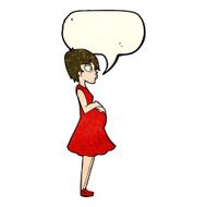 cartoon pregnant woman with speech bubble N8