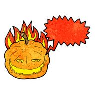 cartoon halloween pumpkin with speech bubble N6