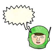 cartoon astronaut head with speech bubble N4