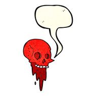 gross halloween skull cartoon with speech bubble N3