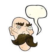 cartoon angry old man with speech bubble N51