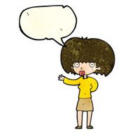 cartoon woman gesturing with speech bubble N12