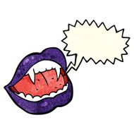 cartoon vampire lips with speech bubble N4