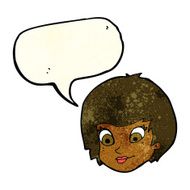 cartoon female face with speech bubble N53