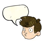 cartoon staring boy with speech bubble N12