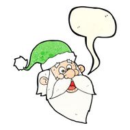 cartoon jolly santa claus face with speech bubble N4