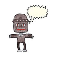 cartoon robot with speech bubble N69