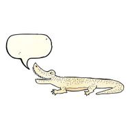 cartoon happy crocodile with speech bubble N2
