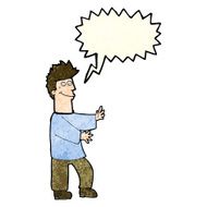 cartoon happy man with speech bubble N176