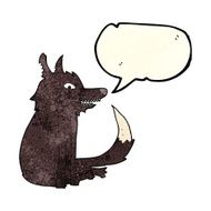 cartoon wolf sitting with speech bubble N2